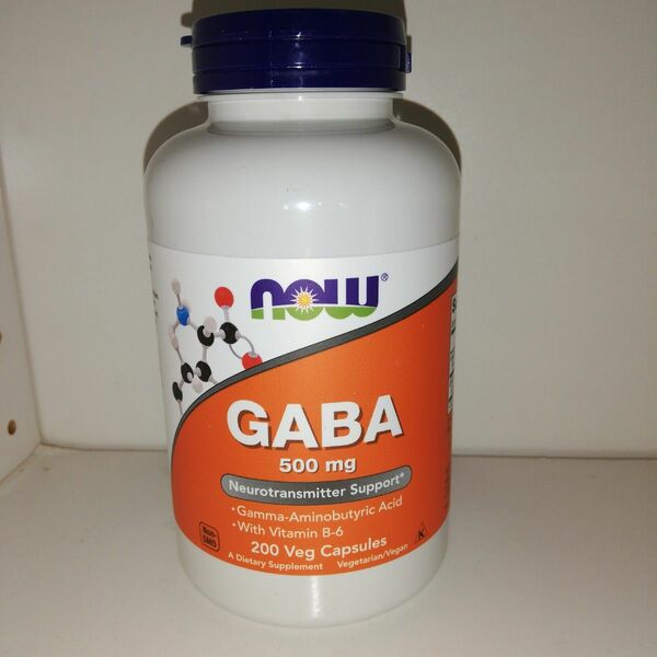 GABA 500mg ビタミンB6配合 200カプセル 大容量 ギャバ NOW Foods ナウフーズ