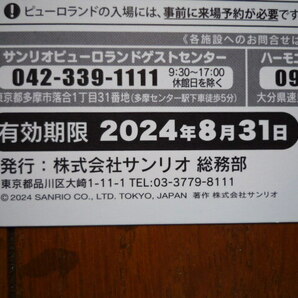 ☆サンリオピューロランド株主優待券3枚+1000円お買物割引券 1セット 在庫3の画像2