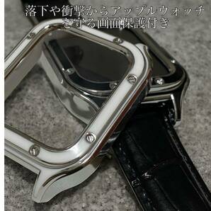 8スクリュー アップルウォッチ ステンベルト セラミック 保護 カバー ケース メンズ レディー Apple Watch バンド ローズブラックの画像6