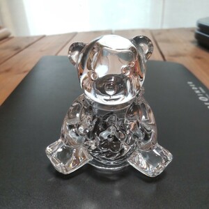  crystal darukCristal Darques* glass art objet d'art ornament .. teddy bear interior glass France made Crystal D*Arques