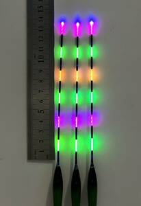 電気ウキ自作用 パーツ トップ 3色 6点灯　高輝度 光ファイバー トップ 全長約13.5cm 3本 dz05top