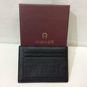 新品☆AIGNER アイグナー カードケース ブラック 150091 10 Logo 0007 Black