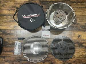 2回使用 ロータスグリル LOTUS GRILL XL G435 G-AN-435PNC2 グレー ハーフェレ 専用 極厚 バーベキュー 鉄板 網 グリルプレート 板厚6mm 