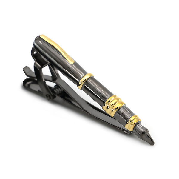 ネクタイピン タイピン Pen ペン 万年筆 筆記用具 ゴールド シック T095