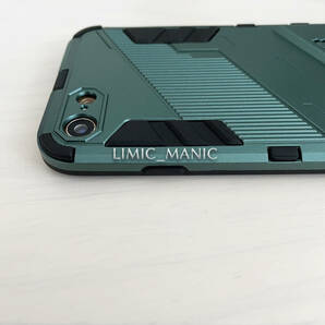 iPhone 7 8 SE (第2世代/第3世代) SE2 SE3 ケース スマホ バンパー アーマー スタンド付き マグネットホルダー対応 ダークグリーン 深緑の画像5