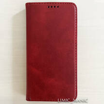 iPhone 13 / 14 手帳型 スマホ ケース マグネット 磁石 レッド 赤 高級PUレザー アイフォン_画像1