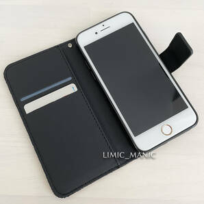 iPhone 7 8 SE (第2世代/第3世代) SE2 SE3 ケース スマホ 手帳型 カードケース ブラック 黒 エスニック風 曼荼羅模様 アイフォンの画像5