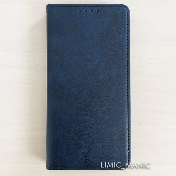 iPhone 12 / 12 Pro 手帳型 スマホ ケース マグネット 磁石 ネイビー 紺 紺色 高級PUレザー アイフォン