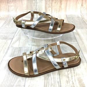 NZH955●UGG BRIGID SANDAL●24●シルバー/ゴールド アグ ストラップ サンダル