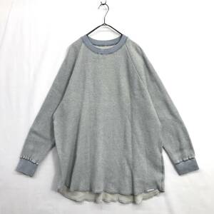 NZ962●nest Robe UpcycleLino BASIC デニム混ワッフルプルオーバー●1●薄いブルー系 ネストローブ アップサイクルリノ 定価¥16,500-