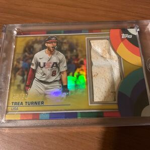 TOPPS 2023 WORLD BASEBALL CLASSIC ターナー TREA TURNER 50枚限定 BASE RERIC 実使用ベースカードの画像1