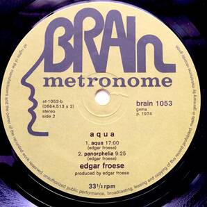 EDGAR FROESE AQUA ドイツBRAIN METRONOME初回盤LP ドイツのみMIX違い レア TANGERINE DREAM 電子音楽 の画像5