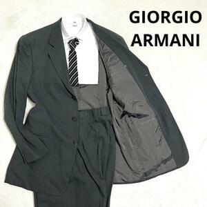 499 GIORGIO ARMANI ジョルジオ アルマーニ セットアップスーツ グレー 52 レーヨン ナイロン