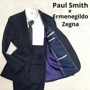 531 Paul Smith Paul Smith × Ermenegildo Zegna Ermenegildo Zegna выставить костюм темно-синий S полоса 