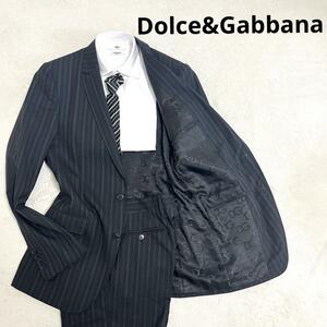 546 Dolce&Gabbana ドルチェアンドガッバーナ セットアップスーツ ブラック 48 ストライプ