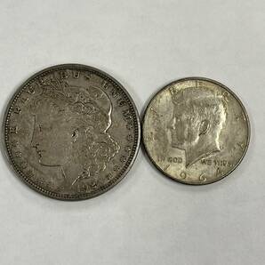 1円～ 銀貨/アメリカ/ONE DOLAR/HALF DOLLAR/1ドル/1/2ドル/1921年/1964年の画像1
