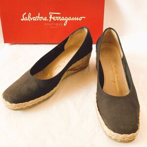 Salvatore Ferragamo 23.5cm ヒール カジュアルシューズ サルヴァトーレフェラガモ 靴 ブラウン