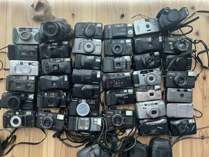 [ compact camera ] large amount Junk summarize set * film camera part removing *Olympus Minolta Nikon Canon Yashica 01