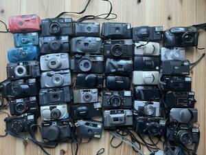 [ compact camera ] large amount Junk summarize set * film camera part removing *Olympus Minolta Nikon Canon Yashica 02