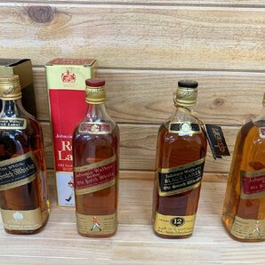 ■Johnnie Walker ジョニーウォーカー 黒ラベル 12年/赤ラベル ウイスキー【未開栓品】古酒 4本セットの画像1