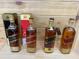 ■Johnnie Walker ジョニーウォーカー 黒ラベル 12年/赤ラベル ウイスキー【未開栓品】古酒 4本セット