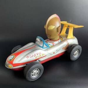 [323] Ultraman race car | *Tin Toy tin plate ( used )| 1 jpy start | Yupack 80 size | Friday shipping 