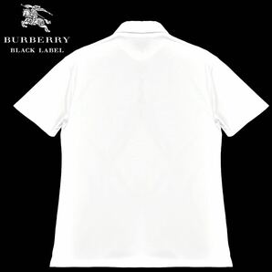希少! 極美品 日本製 バーバリーブラックレーベル BIGホース刺繍 前立てノバチェック 鹿の子 半袖 ポロシャツ 2/M 白 BURBERRY BLACK LABELの画像4