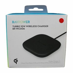 【未使用品】 RAVPOWER Turbo 10W Wireless Charger ワイヤレス充電器 RP-WC006 ブラック smasale-53Aの画像1