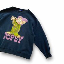 【Disney】(7人の小人) 90s ディズニー DOPEY ドーピー ヴィンテージ スウェットトレーナー 90年代 古着 USA製 アメリカ製 ブラック 黒_画像3