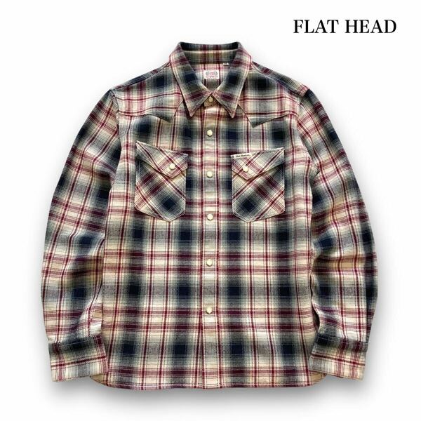 【FLAT HEAD】フラットヘッド GLORY PARK フランネルウエスタンシャツ チェック柄 長袖シャツ フランネルシャツ アメカジ 日本製 