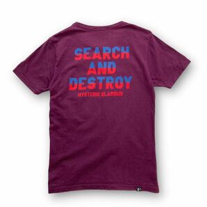 【HYSTERIC GLAMOUR】ヒステリックグラマー プリントTシャツ MICHIGAN SEARCH AND DESTROY ヒスガール アメリカ星条旗 半袖Tシャツ エンジの画像8