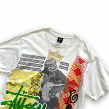 【stussy】ステューシー レゲエ ラスタカラー Tシャツ ROOTS (M) Tee 半袖tシャツ ビッグプリント メキシコ製 白 ホワイト (M)_画像4