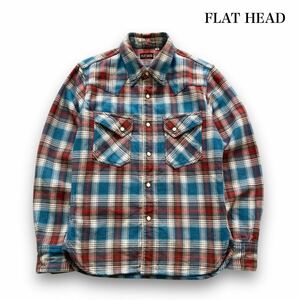 【FLAT HEAD】フラットヘッド フランネルウエスタンシャツ 長袖チェックシャツ 長袖シャツ 六角パールスナップボタン アンブレラヨーク 