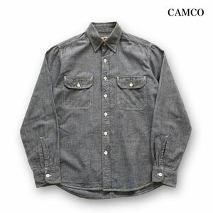 【CAMCO】カムコ シャンブレーワークシャツ ボタンダウン長袖シャツ CHAMBRAY WORK SHIRTS フラップポケット アメカジ古着 ブラック