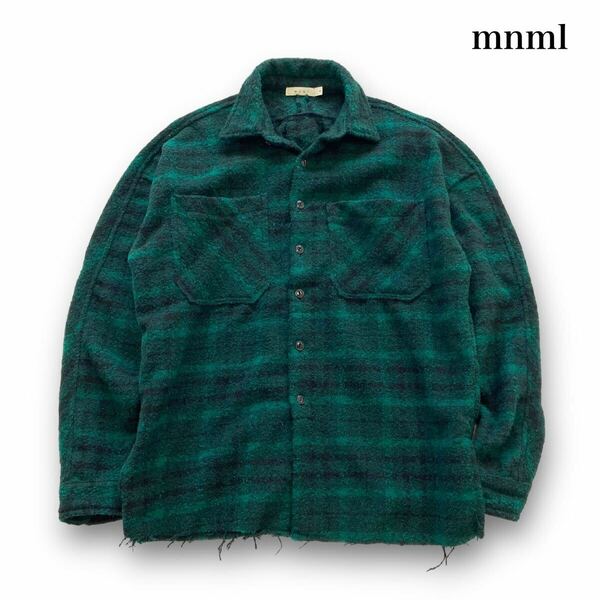 【mnml】HEAVYWEIGHT WOVEN FLANNEL ミニマル ヘヴィーウェイト ウォーヴェン フランネルシャツジャケット 長袖シャツ チェックブルゾン 