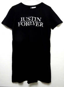 ●H&M Justin Bieber エイチアンドエム ジャスティンビーバー /コットン・両面プリント半袖Tシャツ・ブラック・サイズ：EUR36 / USED美品