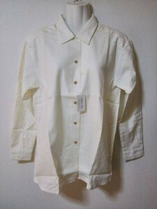 jjyk6-422 CHEZ TOI シャツ 長袖 コットン アイボリー 薄ベージュ 9