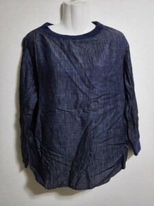 jjyk7-72 MAYSON GREY Mayson Grey blouse long sleeve flax .linen dark blue dark navy 2