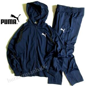 Мужской M ◆ Неиспользованный тренировочный трикотаж PUMA Puma Верхний и нижний комплект Куртка из джерси с капюшоном Куртка с застежкой-молнией Трикотажные брюки Настройка