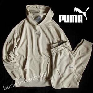 US/L 日本XL相当 大きめ 春物◆未使用 PUMA プーマ リラックスフィット 上下 スウェット パーカー スウェットパンツ セットアップ