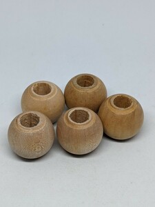 ウッドビーズ 木製 丸形 木 5個セット 手芸用品 ハンドメイド 材料