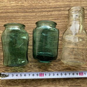昭和レトロ瓶A3 ガラス瓶 アンティーク ビンテージ 空き瓶 フラワーベース 海苔 佃煮 ゆらゆらの画像4