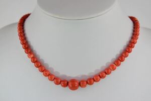 G64..book@.. coral coral loose sphere 4.8~11 silver .. necklace 