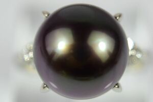 U104 Beauty Black Butterfly Pearl 11,7 мм алмаз 0,17CT900 11