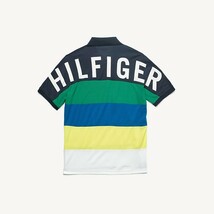 USA正規品【XL】 トミーヒルフィガー TOMMY HILFIGER 半袖 ポロシャツ Polo ストライプ ボーダー UVカット 吸水速乾 アメリカ NY_画像1