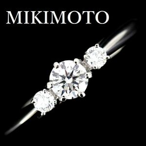  Mikimoto бриллиант 0.23ct D-VVS1-3EX кольцо Pt950