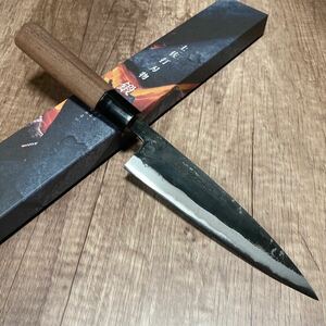 ZAKURI 小柳刃　刺身包丁　150mm 15cm ペティナイフとしても　青ニ鋼　青紙ニ号　黒打ち仕上げ　両刃　土佐打刃物