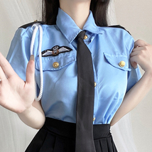 【セール品 送料無料】セクシーコスプレ衣装 ミニスカポリス ブルー 婦人警官 制服セット フレアスカート Ｔバック レディース_画像3