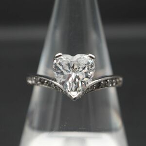 N434 Diamond Style 925 гравированное кольцо Дизайн сердца Серебряное кольцо № 16