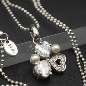 P130 Folli Follie Folli Follie S925 stamp pendant necklace diamond manner fake pearl design silver 